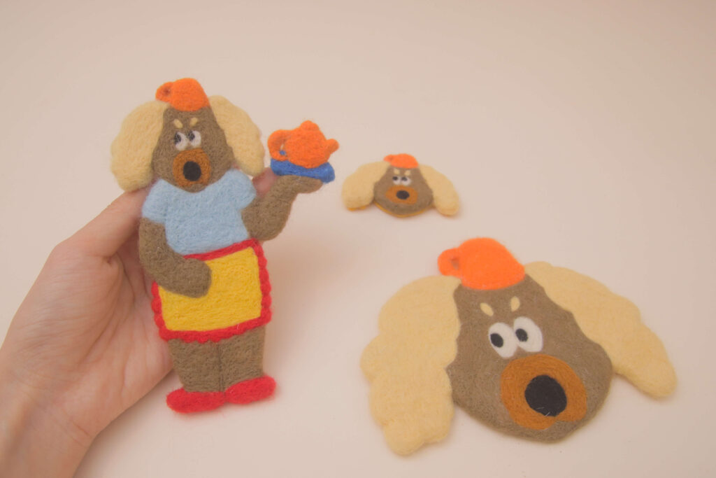 Little-dog-bear-Wool-Felt-小狗熊羊毛氈-Two-lovers-team-Productio