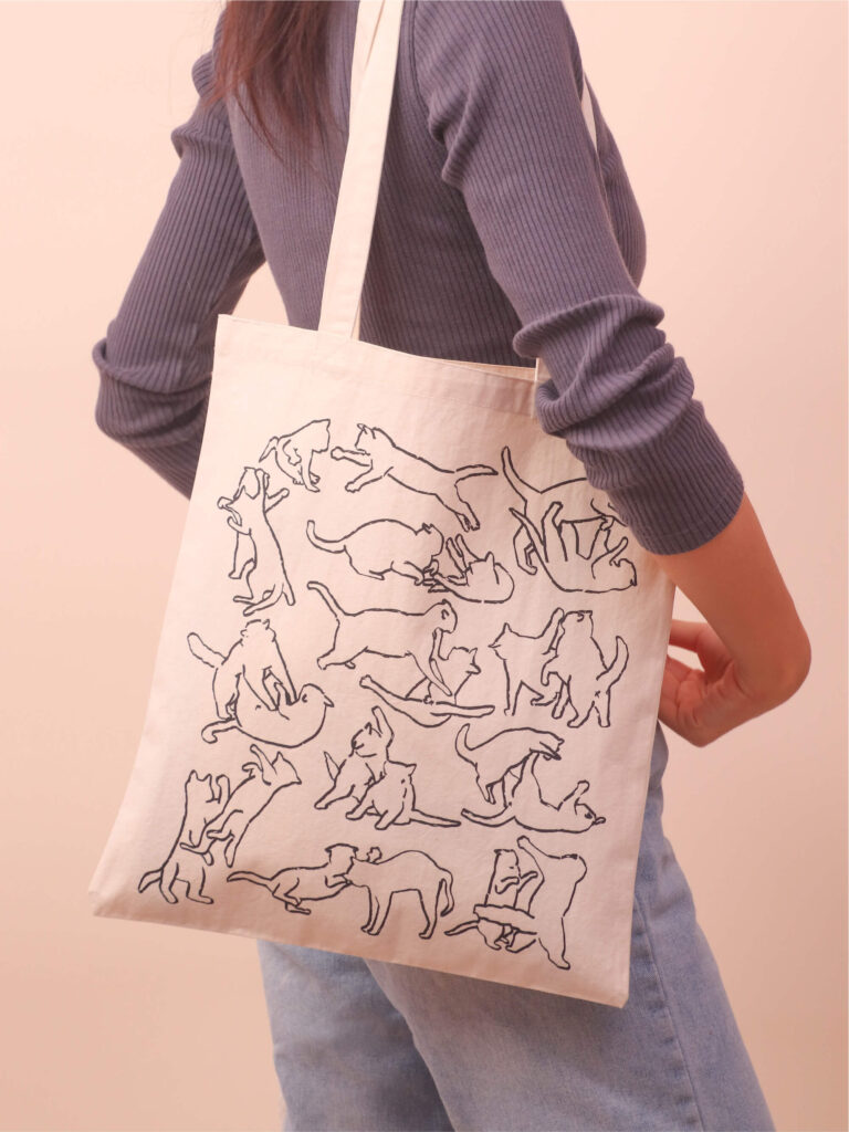 tote-bag-fighting-cats TWO LOVERS TEAM